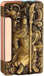 KungFu Lighter – Engraved Warrior Dual Jet Flame Torch Lighter - Image 3