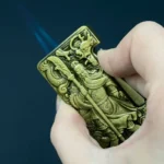 KungFu Lighter – Engraved Warrior Dual Jet Flame Torch Lighter - Image 2