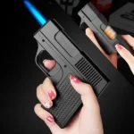Lighter gun with cigarette case
