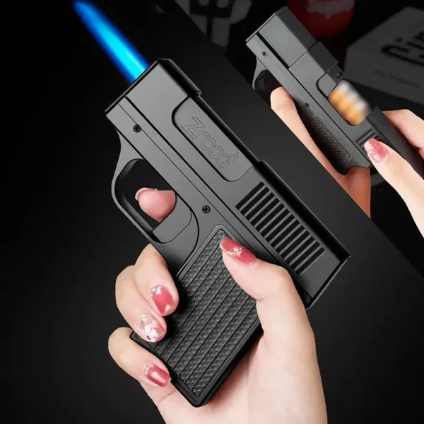Lighter gun with cigarette case