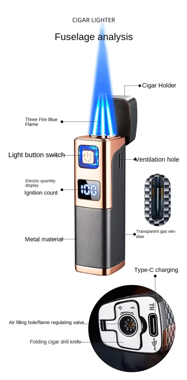 Gas & Electric Portable Cigar Lighter - Image 15