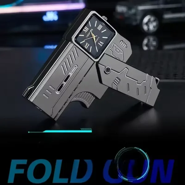 Folding Gun Lighter + Cool Dial Watch - Image 2