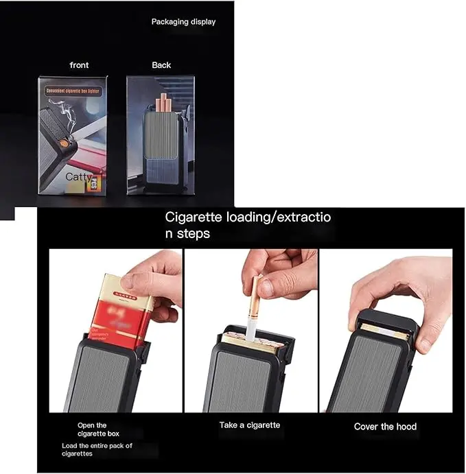 Cigarette Case with Rechargeable Lighter-Lighters.pk