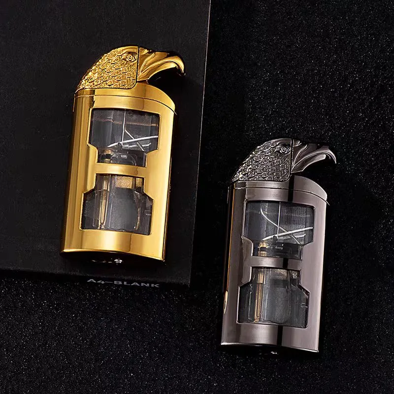 Eagle Head Jet Flame Lighter with Transparent Fuel Tank-Lighters.pk