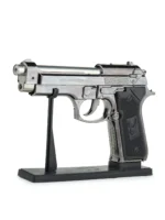 9mm pistol lighter standing upright showing full realistic design