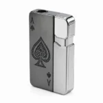 Dark gunmetal Ace Metal Jet Torch Lighter with polished side mechanism