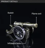 Antique Artillery Cannon Lighter features