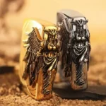 3D Guardian Angel Zippo lighter showing raised angel design on front