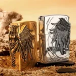 Full view of 3D Guardian Angel Zippo lighter